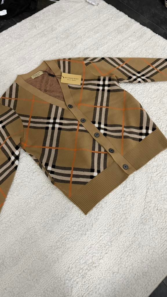 Burberry cardigan sandsand lp check monogram, Ophalen of Verzenden, Nieuw