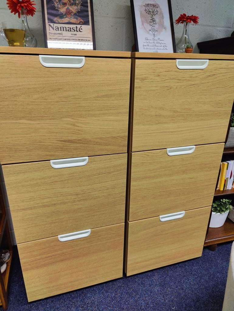 IKEA GALANT ladekast - zwart essenfineer (3 lades)", Ophalen, 50 tot 100 cm, Zo goed als nieuw, 3 of 4 laden