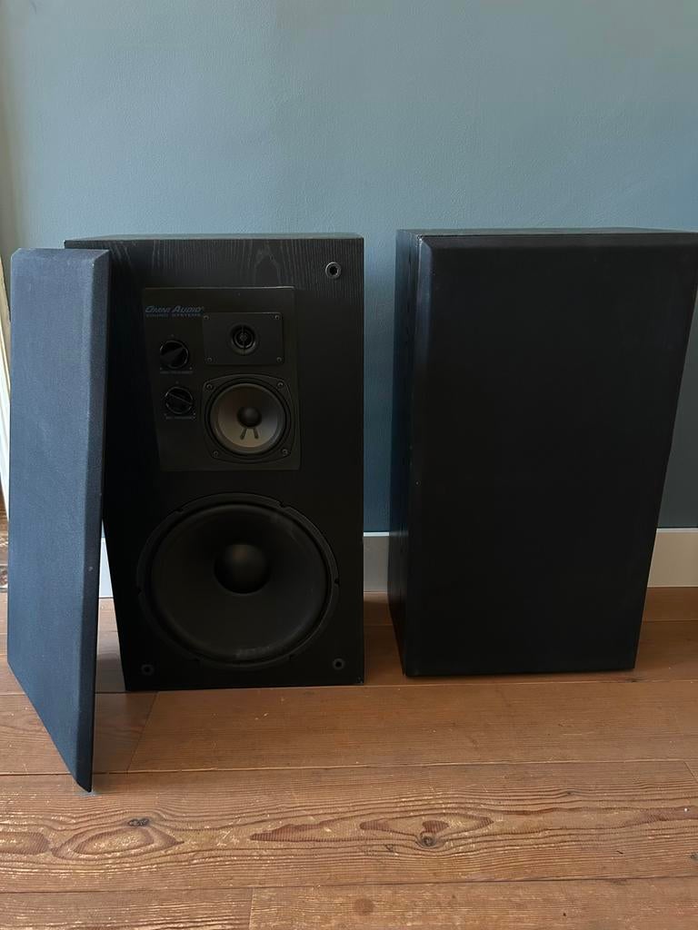Twee Omni Audio SA 12.3 luidsprekers, Gebruikt, 120 watt of meer, Front, Rear of Stereo speakers, Ophalen