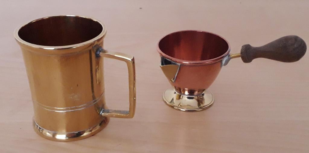 2 mini koperen kannetjes, Verzenden, Koper