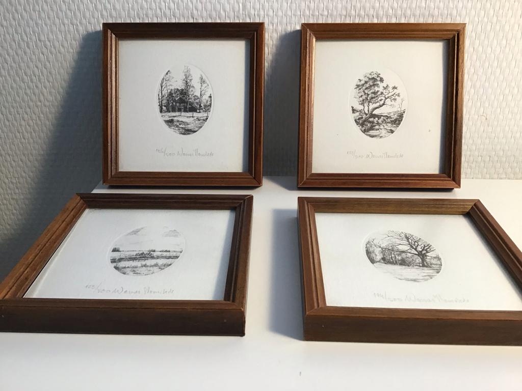 4 etsen de vier jaargetijden) Warner Hemstede in een koop, Antiek en Kunst, Ophalen of Verzenden