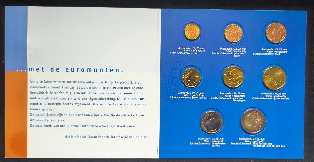 euro munten introductieset, Postzegels en Munten, Munten | Nederland, Ophalen of Verzenden, Koningin Beatrix, Euro's, Setje