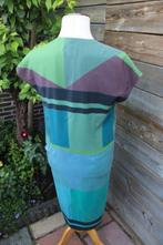 Jurk groen/ aubergine Essentiel Antwerp mt 40 zijde Vaste pr, Maat 38/40 (M), Verzenden, Zo goed als nieuw, Groen