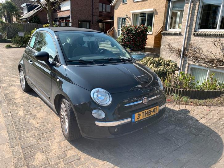Fiat 500C 0.9 85pk Turbo Twinair 2013 Zwart, Auto's, Fiat, Particulier, 500C, Benzine, A, Cabriolet, Handgeschakeld, Geïmporteerd