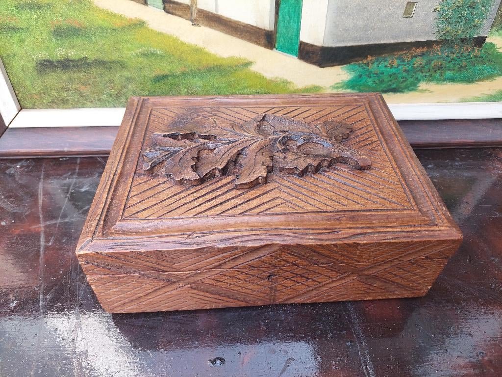 Kleine kist voor op buro / Pennen etc. / Vuren / Theelicht, Antiek en Kunst, Ophalen