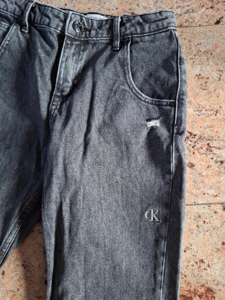Calvin Klein used look jeans mt 12 XS, Verzenden, W27 (confectie 34) of kleiner, Grijs, Calvin Klein