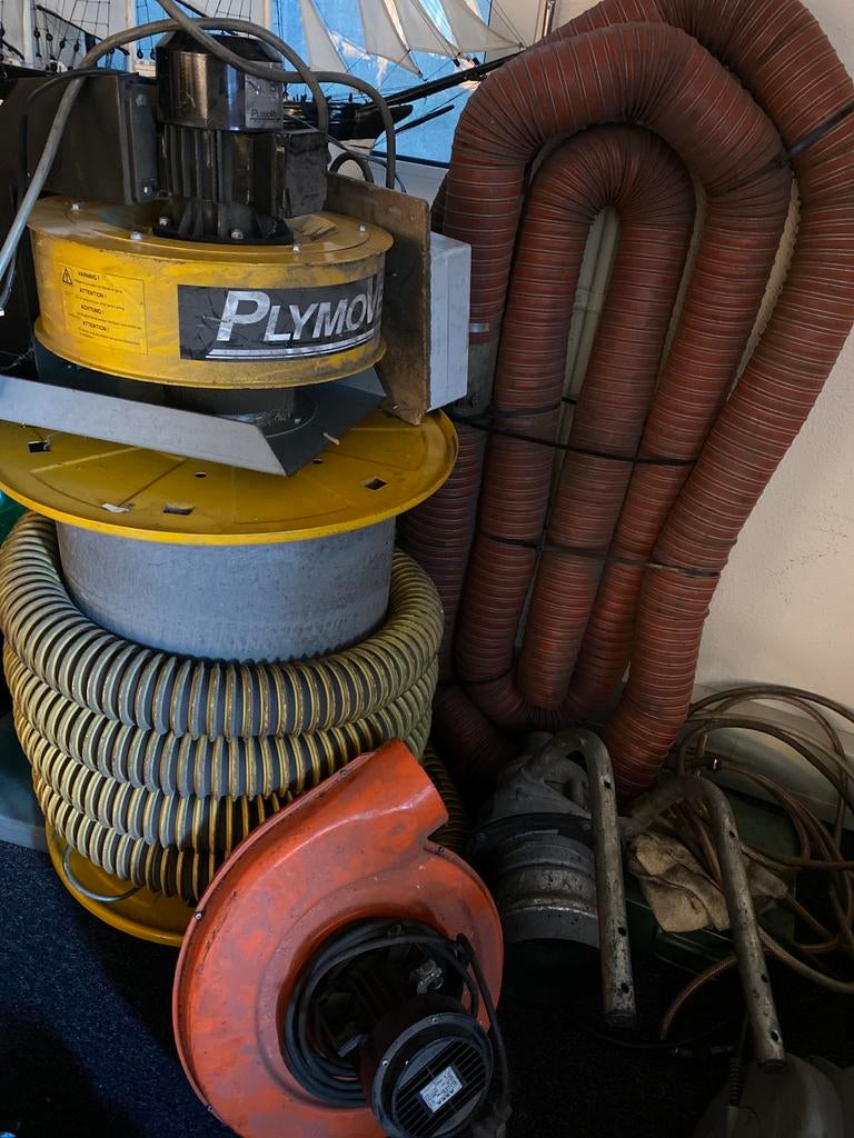 Plymovent Afzuiger/Ventilator met slanghaspel, Ophalen of Verzenden, Gebruikt, Ventilator en Afzuiger