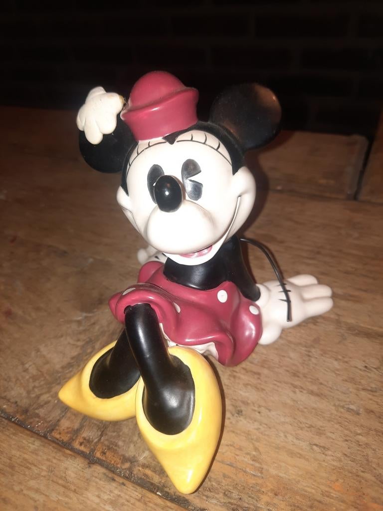 Minnie Mouse beeldje en Mickey Mouse vliegtuigje, Ophalen of Verzenden, Mickey Mouse, Gebruikt, Beeldje of Figuurtje