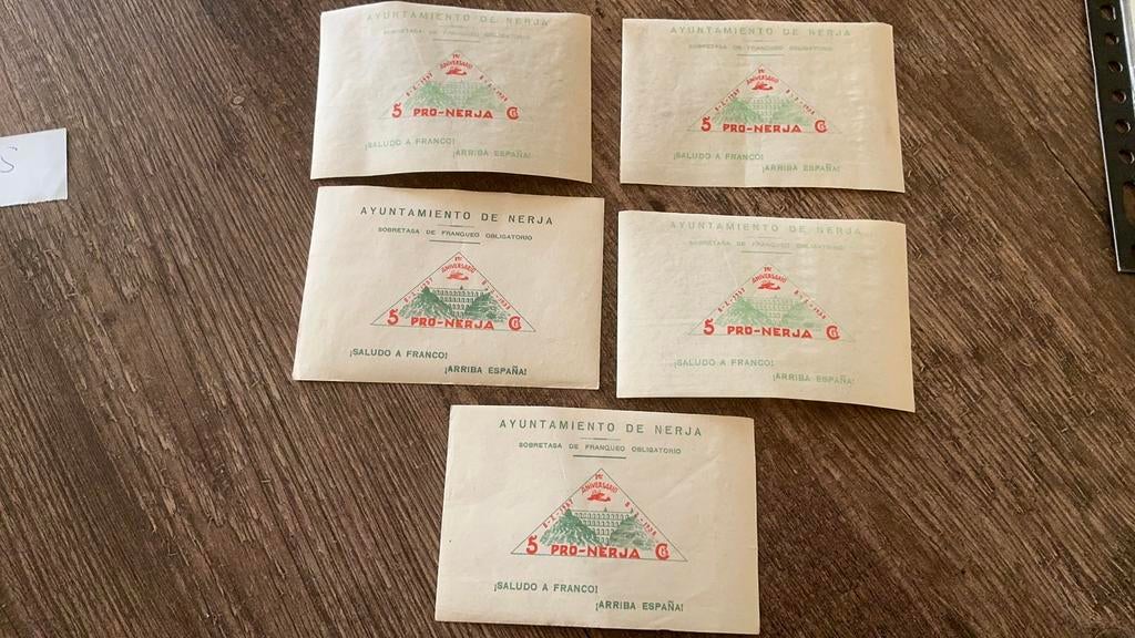 #35 Lokaal blokje Nerja Spanje 1938, Ophalen of Verzenden