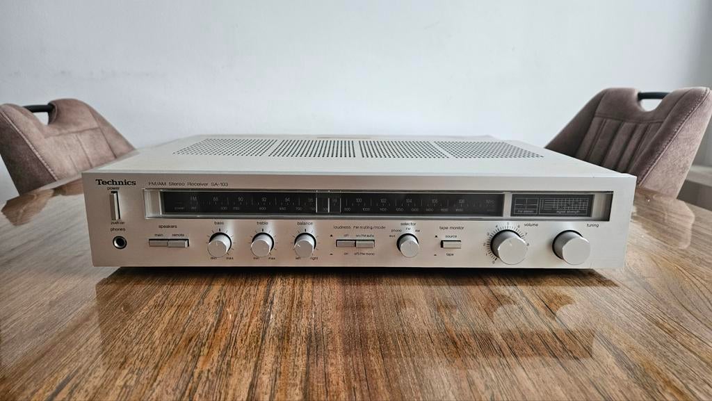 Technics SA-103 FM/AM Stereo Receiver - Vintage Audio, Overige merken, Gebruikt, Ophalen of Verzenden, Minder dan 60 watt