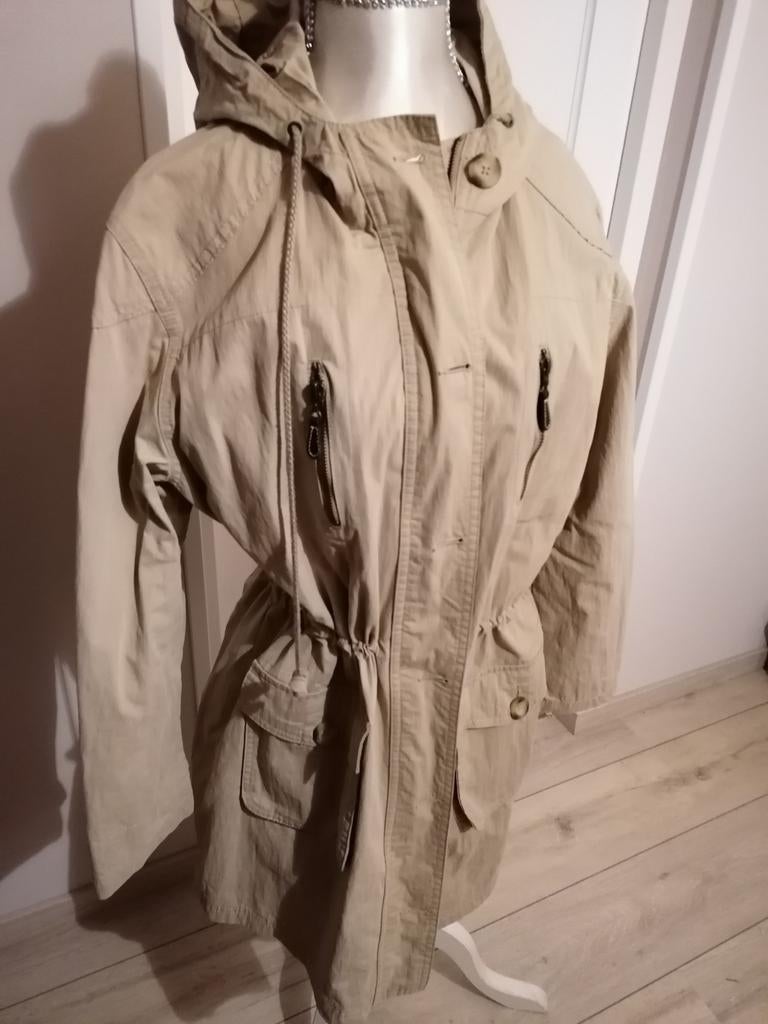 Eddie Bauer katoenen parka, maat M  Stoere jas, Verzenden, Beige, Maat 36 (S), Eddie Bauer