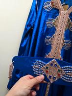 Prachtige Koningsblauwe Caftan met Gouden Borduurwerk, Maat 38/40 (M), Overige typen, Blauw, Nieuw