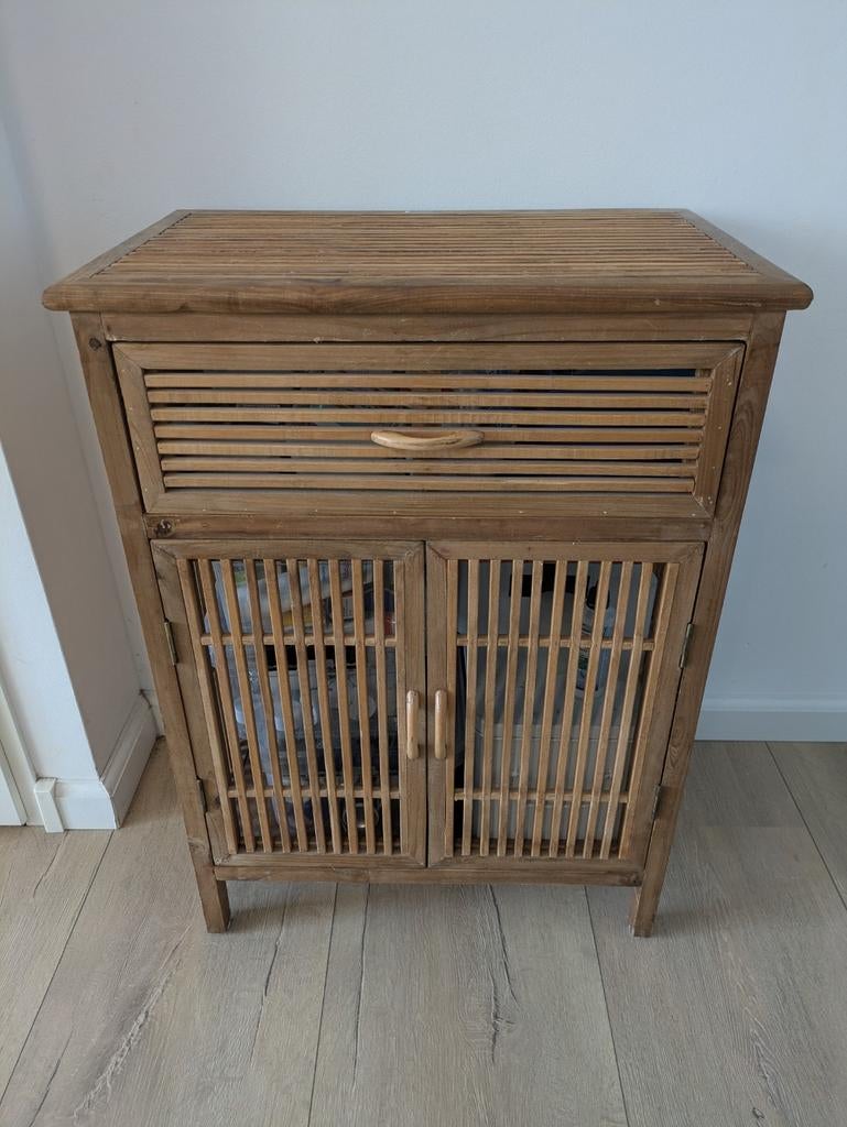 Bamboe kastje, Huis en Inrichting, Kasten | Ladekasten, Zo goed als nieuw, Minder dan 100 cm, 50 tot 100 cm, 25 tot 50 cm, Overige houtsoorten