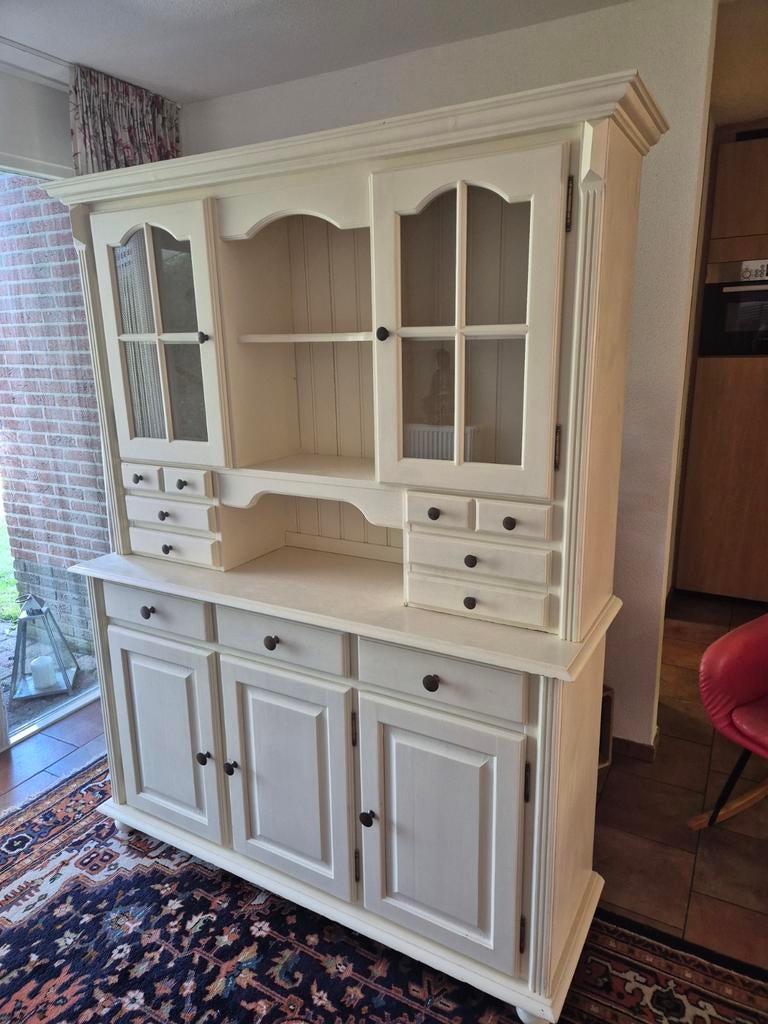 Mooie landelijke buffetkast - Crème wit, Ophalen, Gebruikt, Landelijke stijl, 25 tot 50 cm