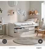 Ikea bed Släkt, Ophalen, Eenpersoons, Wit, 140 cm