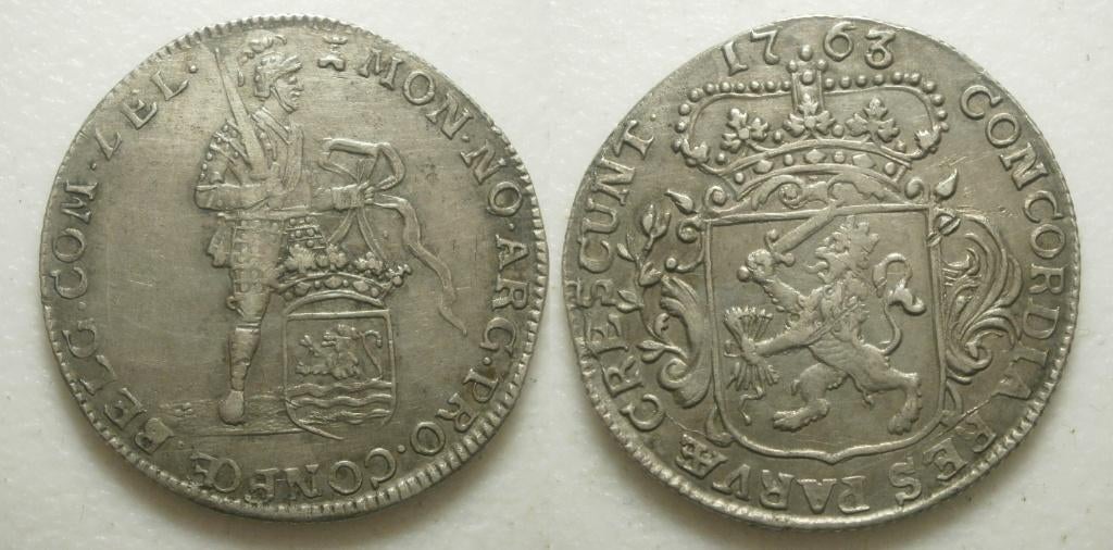 Zeeland ¼ Zilver Dukaat 1763, Postzegels en Munten, Munten | Nederland, Vóór koninkrijk, Zilver, Ophalen of Verzenden, Losse munt