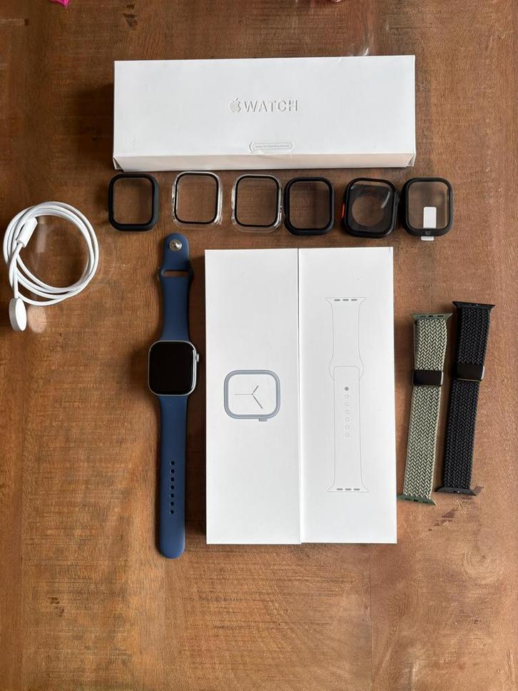 Apple watch 10 46mm 100% batterij!, Sieraden, Tassen en Uiterlijk, Smartwatches, Zo goed als nieuw, iOS, Zwart, Afstand, Calorieverbanding