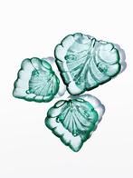 3 schalen blad groen glas (prijs per stuk), Verzenden, Overige stijlen, Glas, Schaal of Schalen