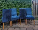 eetkamerstoelen 4 stuks, Huis en Inrichting, Stoelen, Ophalen, Hout, Gebruikt, Blauw