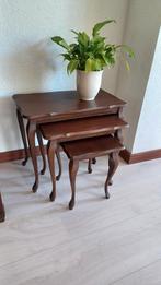 Bijzettafel mimiset 3 mahoniehout - gebogen queen Anne poten, Ophalen, Gebruikt, 50 tot 100 cm, Minder dan 25 cm