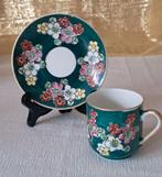 Antiek Japans eierschaal kop en schoteltje lithofaan Geisha, Ophalen of Verzenden