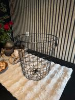 Draadmand zwart industrieel, Ophalen, Overige materialen, Mand, Rond
