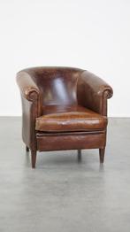 Mooie statige Engelse stijl schapenleren clubfauteuil, Ophalen, Gebruikt, Klassiek, 75 tot 100 cm