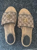 Gucci Slippers Double G, Kleding | Dames, Schoenen, Verzenden, Gedragen, Bruin, Slippers