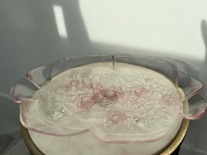 Vintage Walther glas Mikasa Rosella serveerschaal kristal, Huis en Inrichting, Keuken | Servies, Zo goed als nieuw, Schaal of Schalen
