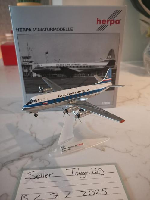 LOT Vickers Viscount 800 Herpa 1:200 Reg. SP-LVC 554657, Hobby en Vrije tijd, Modelbouw | Vliegtuigen en Helikopters, Nieuw, Vliegtuig