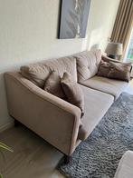 Taupe bank met hocker, Ophalen, Gebruikt, Stof