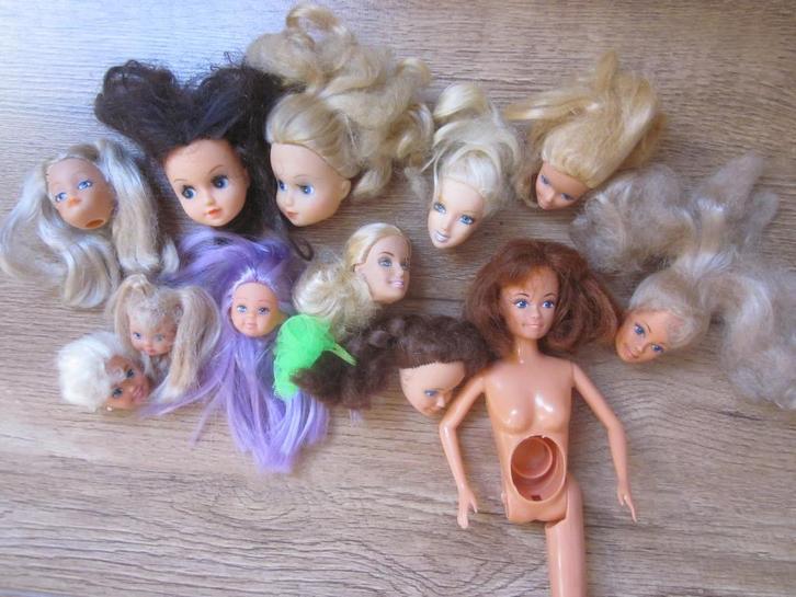 Barbie Fleur Sindy Evi ...diverse Barbie poppen hoofdjes, Verzamelen, Poppen, Gebruikt, Pop, Ophalen of Verzenden