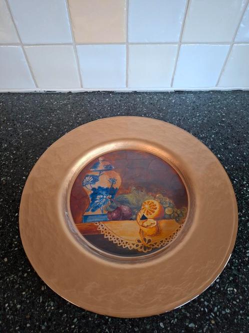 Gouden Onderborden met Fruitstilleven - Set van 2, Huis en Inrichting, Keuken | Servies, Zo goed als nieuw, Bord(en), Overige stijlen