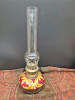 Antieke Olielamp met Keramische Voet, Ophalen of Verzenden