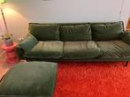 Retrobank HK Living (3 zits) inclusief hocker, Huis en Inrichting, Banken | Bankstellen, Ophalen, Gebruikt, Driepersoons, 75 tot 100 cm