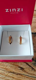 Zinzi Geribbelde Klap Creolen - 925 Zilver/Goud, Ophalen of Verzenden, Zo goed als nieuw, Goud, Zilver