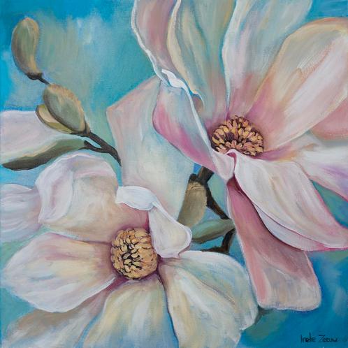 Schilderij magnolia, Antiek en Kunst, Kunst | Schilderijen | Modern, Ophalen of Verzenden