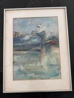 Gratis: Schilderij/aquarel boot met vlag, Ophalen of Verzenden
