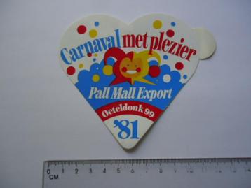 sticker oud OETELDONK 99 Carnaval Pall Mall pme 1981 retro beschikbaar voor biedingen