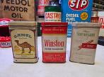 Vintage Sigaretten Blikjes Camel, Stuyvesant, Winston tabak, Ophalen of Verzenden, Gebruikt, Tabaksdoos of Verpakking