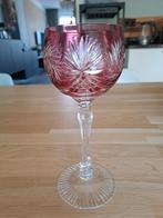 Vintage Boheems kristallen wijnglas met geslepen patroon, Ophalen of Verzenden