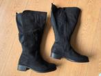 Zwarte laarzen maat 38 brede schacht, Hoge laarzen, Zwart, Ophalen of Verzenden, Zo goed als nieuw