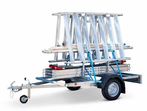 Steigeraanhanger + Rolsteiger 135x250x8.2m Budget, Doe-het-zelf en Verbouw, Steigers, Nieuw, Rolsteiger of Kamersteiger, 5 meter of hoger