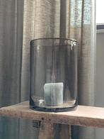 Groot windlicht, vaas mondgeblazen glas grijs DUTZ *HIT*, Overige kleuren, Ophalen of Verzenden, Minder dan 50 cm, Glas