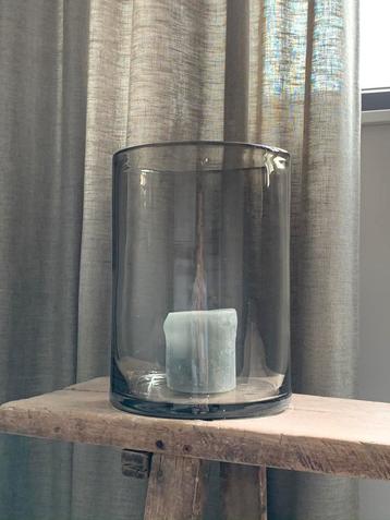 Groot windlicht, vaas mondgeblazen glas grijs DUTZ *HIT* beschikbaar voor biedingen
