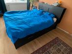 Tweepersoonsbed met opbergruimte, Huis en Inrichting, Gebruikt, Zwart, Tweepersoons, Ophalen of Verzenden