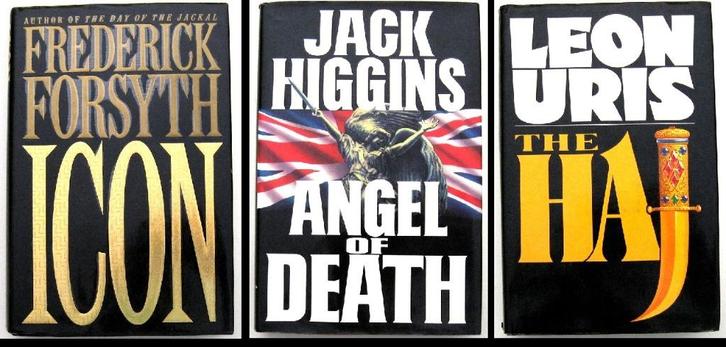 Forsyth, Higgins, Uris Icon, Angel of Death, The Haj, Boeken, Avontuur en Actie, Gelezen, Ophalen of Verzenden