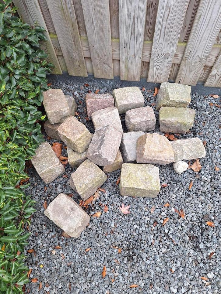 Gebruikte kasseien/kinderkopjes, Tuin en Terras, Tegels en Klinkers, Gebruikt, Klinkers, Natuursteen, Minder dan 5 m², Ophalen