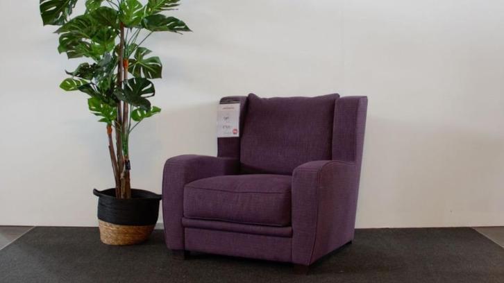 Comfortabele paarse fauteuil, Huis en Inrichting, Fauteuils, Nieuw, Stof, 75 tot 100 cm, 75 tot 100 cm, Ophalen