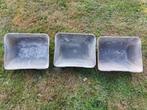 3 gebruikte dikke aluminium voerbakken., Ophalen of Verzenden, Gebruikt, Springen